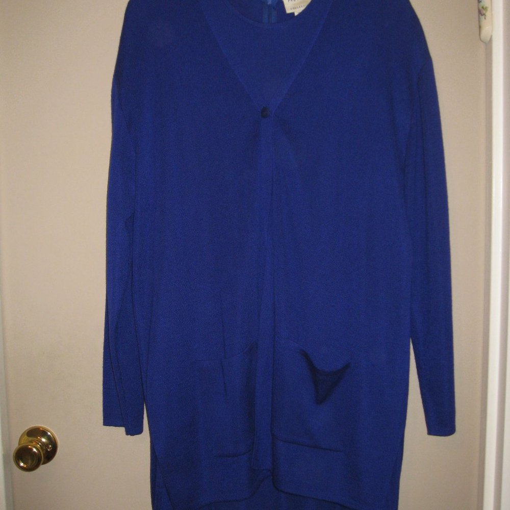 Preview from Nordstrom Wool/Acrylic Blue Knit Dress & Long Sweater Medium